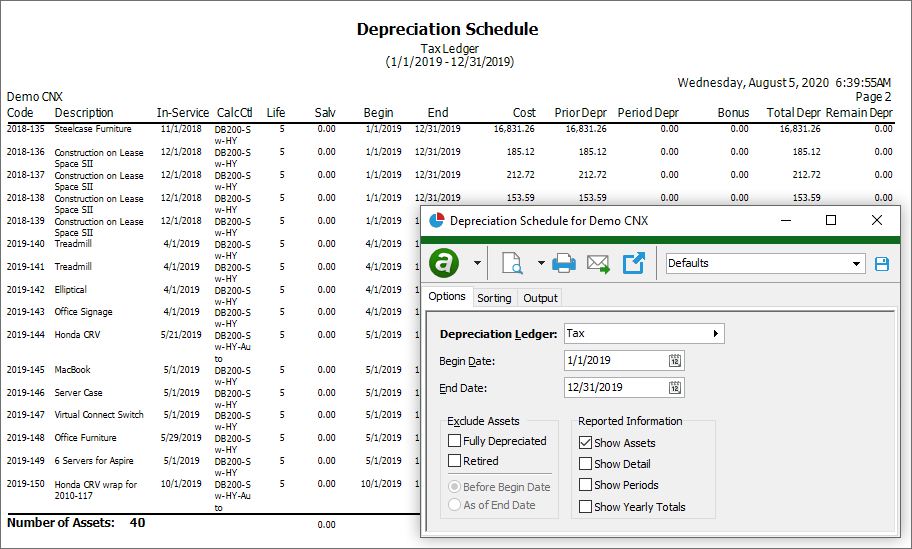 Depreciation Calculations