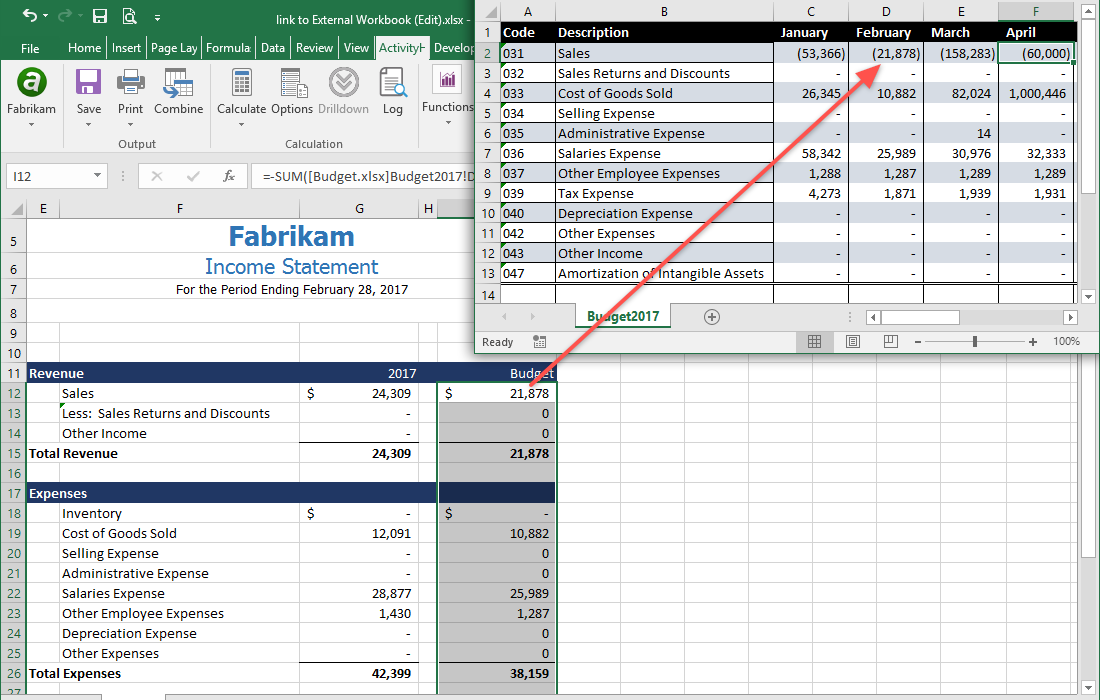 Link to External Spreadsheets